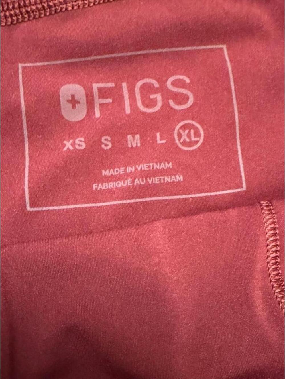 FIGS Seville High-Waisted Scrub Leggings Burgundy Size XL - Picture 7 of 8